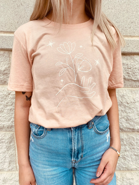 T-Shirt -Hand with Flowers