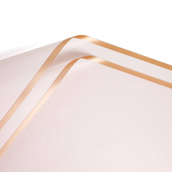 Gold Edge Waterproof Flower Wrapping Paper (20 sheets-bag): 17 Baby Pink