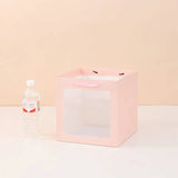 Cube Window Kraft Flower/Gift Bag: White with black borders / Medium