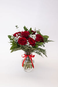 Dozen Signature Red Rose Arrangement Pre-Order - Rose and Vine Florals