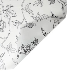 Rose Printing Design Flower Wrapping Paper (20pcs/bag): 3 - Black