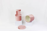 Velvet Round Flower Hat Box with Lid: Pink / Small