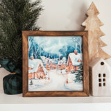 Christmas Village Scene 1 Framed Christmas Sign