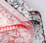 Checked Vintage Flower Wrapping Paper (20pcs/bag): 1 - Pink