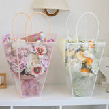 Transparent Trapezoid PVC Waterproof Flower Bag: Pink - Rose and Vine Florals