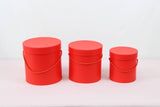 Simple Solid Color Round Hat Flower Box with Lid: White / Medium