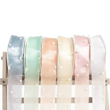 Pearl Beaded Organza Ribbon - 4CM x 10Y: 02 - Light Pink - Rose and Vine Florals