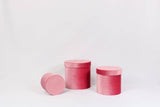 Velvet Round Flower Hat Box with Lid: Purple / Medium - Rose and Vine Florals