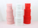 Simple Solid Color Round Hat Flower Box with Lid: White / Medium