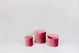 Velvet Round Flower Hat Box with Lid: Pink / Small