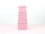 Velvet Cube Square Flower Hat Box with Lid: Black / Small