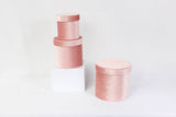 Velvet Round Flower Hat Box with Lid: Pink / Small