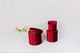 Velvet Round Flower Hat Box with Lid: Purple / Medium - Rose and Vine Florals