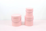 Simple Solid Color Round Hat Flower Box with Lid: White / Medium