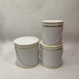 Double Gold Rim Round Flower Gift Box: Red / Medium