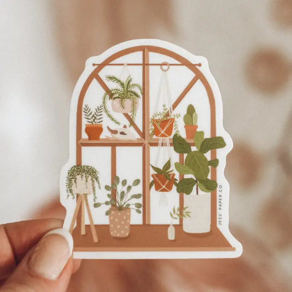 Plant Window Sticker - Rose and Vine Florals