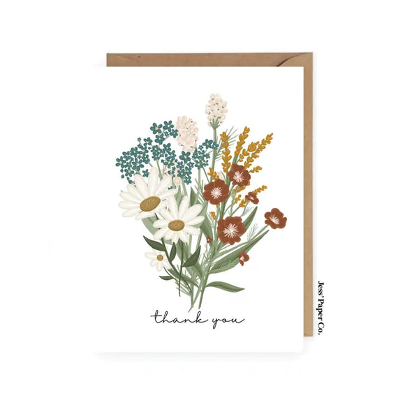Thank You Card- Wildflower - Rose and Vine Florals