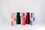 Velvet Round Flower Hat Box with Lid: Purple / Medium - Rose and Vine Florals