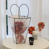 Transparent Trapezoid PVC Waterproof Flower Bag: Pink - Rose and Vine Florals