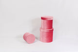 Velvet Round Flower Hat Box with Lid: Pink / Small