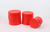 Simple Solid Color Round Hat Flower Box with Lid: White / Medium