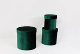 Velvet Round Flower Hat Box with Lid: Pink / Small