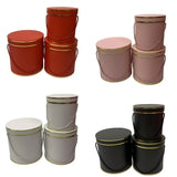 Double Gold Rim Round Flower Gift Box: Red / Medium