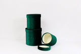 Velvet Round Flower Hat Box with Lid: Purple / Medium - Rose and Vine Florals