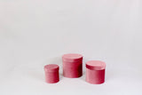 Velvet Round Flower Hat Box with Lid: Purple / Medium - Rose and Vine Florals