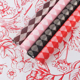 Checked Vintage Flower Wrapping Paper (20pcs/bag): 1 - Pink
