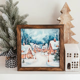 Christmas Village Scene 1 Framed Christmas Sign