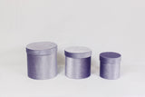 Velvet Round Flower Hat Box with Lid: Pink / Small
