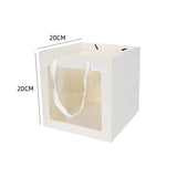 Cube Window Kraft Flower/Gift Bag: White with black borders / Medium