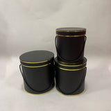 Double Gold Rim Round Flower Gift Box: Red / Medium