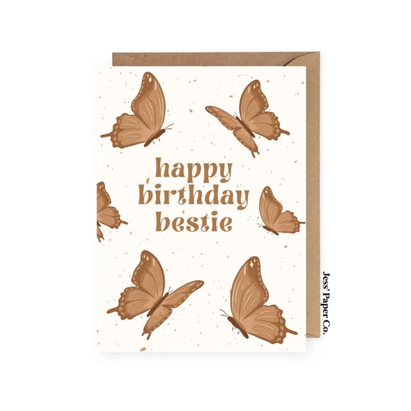 Happy Birthday Bestie Card - Rose and Vine Florals