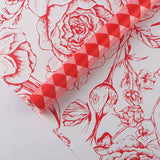 Checked Vintage Flower Wrapping Paper (20pcs/bag): 1 - Pink