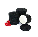 Chic Velvet Round Flower Box with Lid: Tan / Small