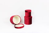 Velvet Round Flower Hat Box with Lid: Pink / Small