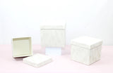 Velvet Cube Square Flower Hat Box with Lid: Black / Small