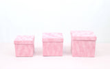 Velvet Cube Square Flower Hat Box with Lid: Black / Small