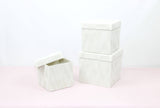 Velvet Cube Square Flower Hat Box with Lid: Black / Small