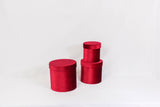 Velvet Round Flower Hat Box with Lid: Pink / Small
