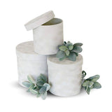 Chic Velvet Round Flower Box with Lid: Tan / Small