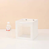 Cube Window Kraft Flower/Gift Bag: White with black borders / Medium