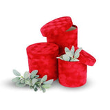 Chic Velvet Round Flower Box with Lid: Red / Small