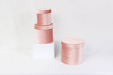Velvet Round Flower Hat Box with Lid: Purple / Medium - Rose and Vine Florals
