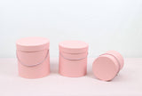 Simple Solid Color Round Hat Flower Box with Lid: White / Medium