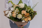 Large Neutral Handtied Bouquet - Rose and Vine Florals