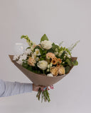 Large Neutral Handtied Bouquet - Rose and Vine Florals
