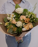 Medium Neutral Handtied Bouquet - Rose and Vine Florals